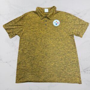 Pittsburgh Steelers NFL Gold Heathered Performance Polo | Men’s L